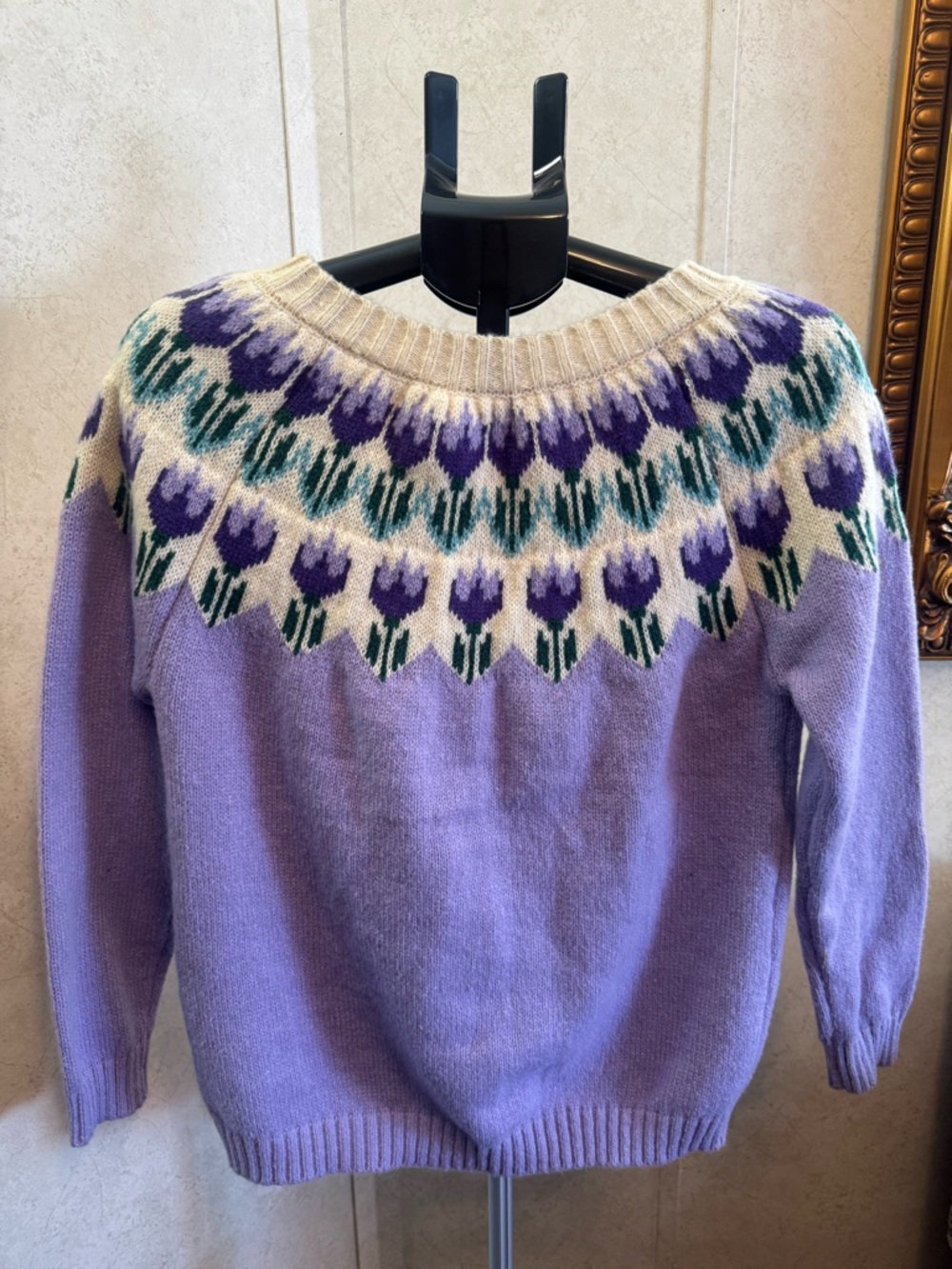 Women’s Floral Fair Isle Cardigan Sweater - Picture 6 of 10